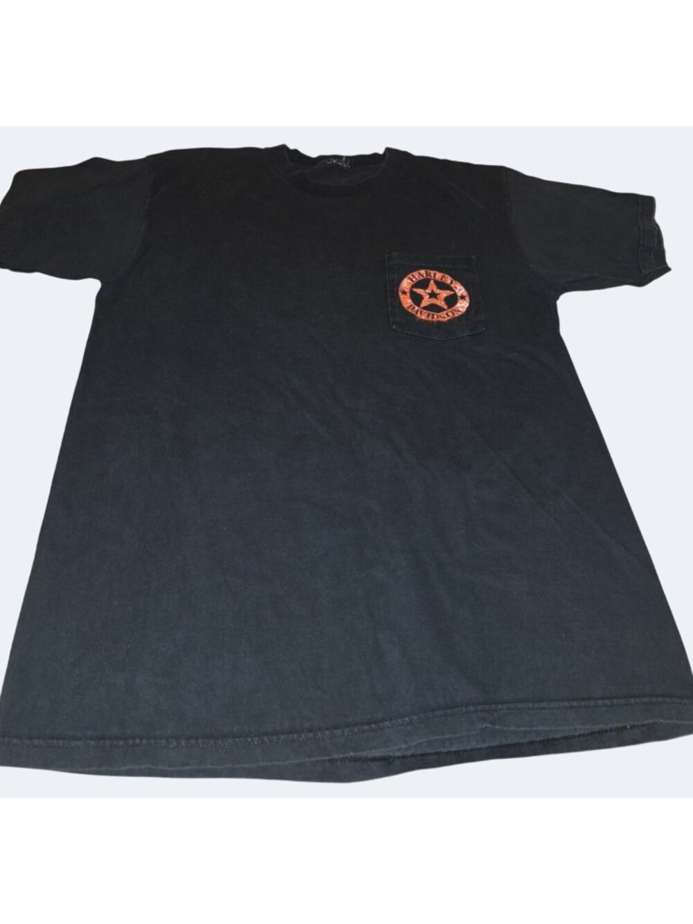 Harley-Davidson Black Pocket T-Shirt With Shawnee KS Back Graphic Mens Large